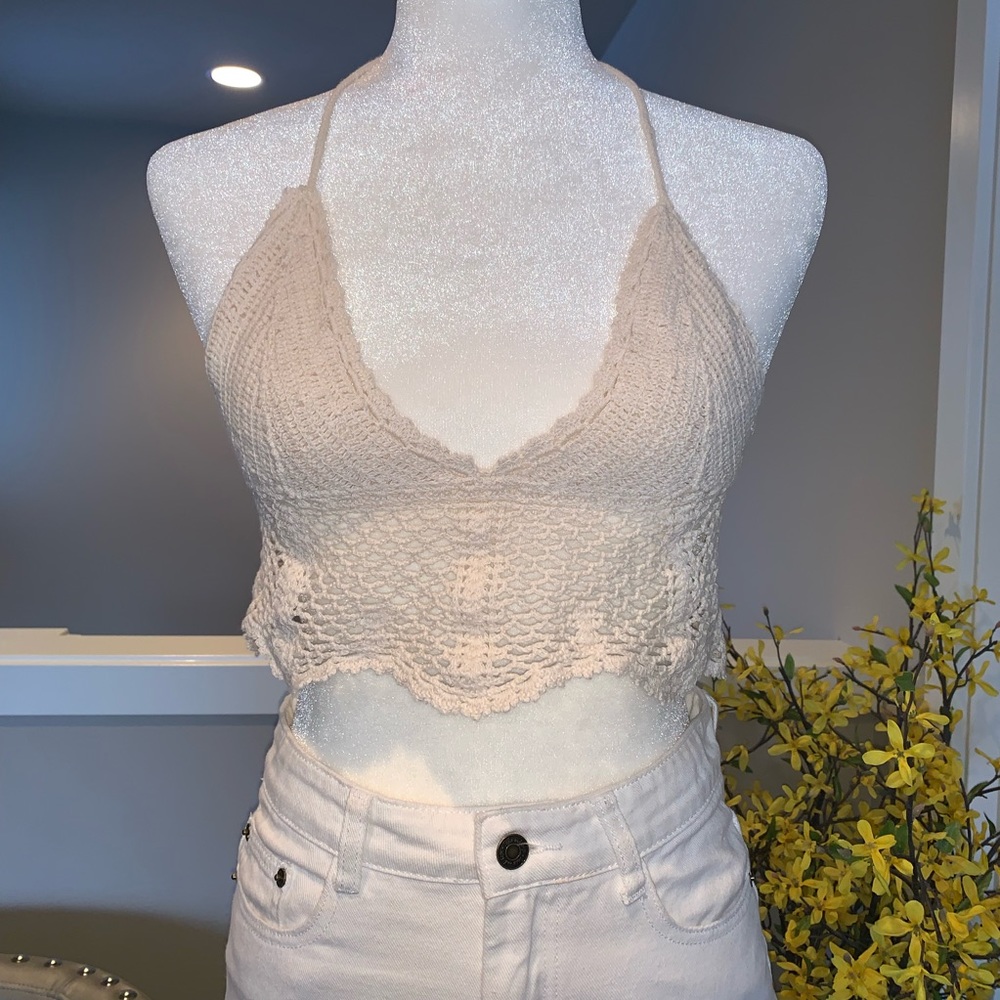 Crochet Crop Beach Top NEW w/tags